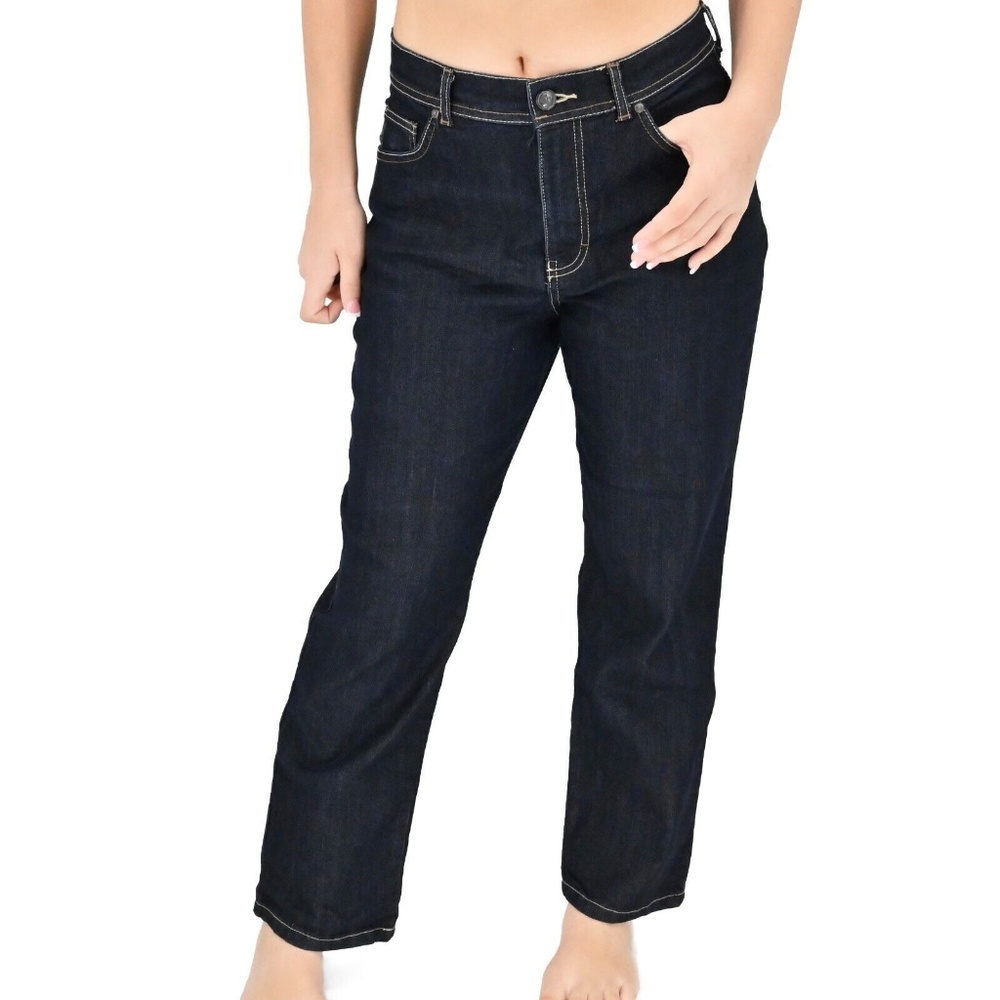 Women's Gloria Vanderbilt Amanda Straight Leg High Rise Dark Blue Jeans Size 10P